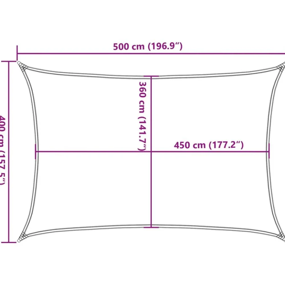 New Aurinkopurje, 160 g/m² HDPE, eri värejä ja kokoja (16419) Aurinkovarjot