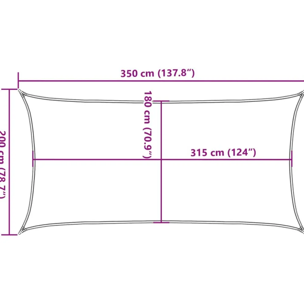 New Aurinkopurje, 160 g/m² HDPE, eri värejä ja kokoja (16419) Aurinkovarjot