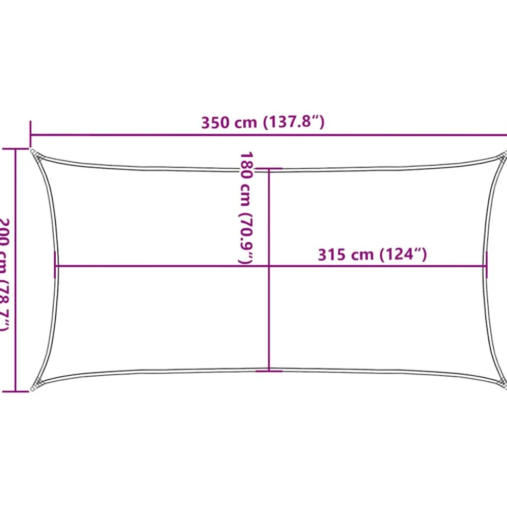 New Aurinkopurje, 160 g/m² HDPE, eri värejä ja kokoja (16419) Aurinkovarjot