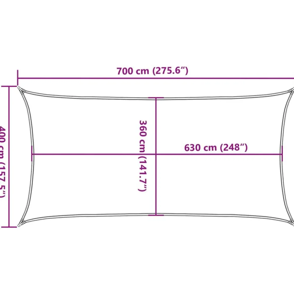 New Aurinkopurje, 160 g/m² HDPE, eri värejä ja kokoja (16419) Aurinkovarjot