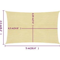 Aurinkopurje suorakulma, HDPE, 160g/m², eri kokoja ja värejä*FinePRICE