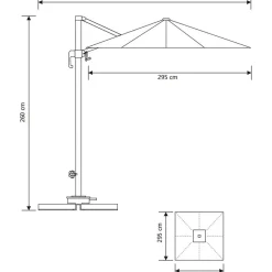 Aurinkovarjo Baza, 295x295cm, musta*House Nordic Discount