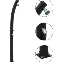 Sale Aurinkovoimasuihku 214 cm 20 l musta Ulkosuihkut