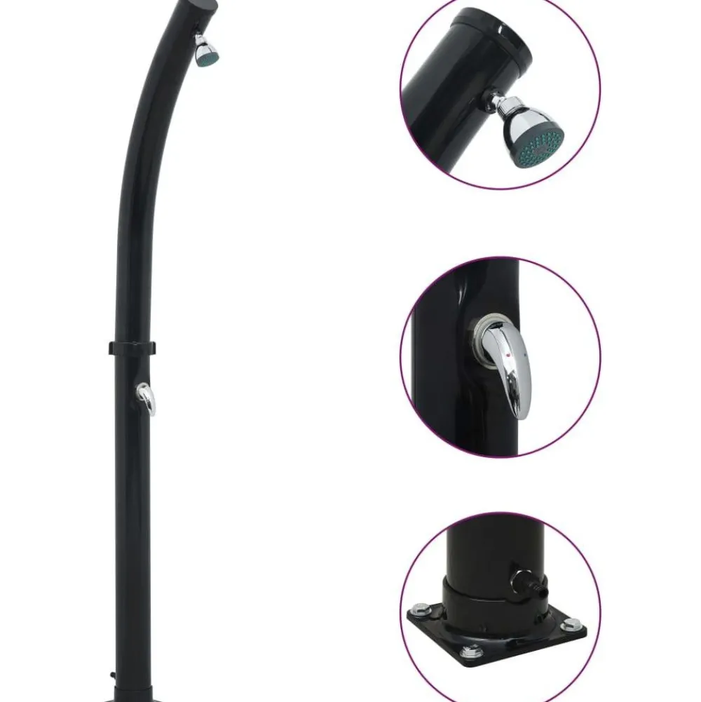 Sale Aurinkovoimasuihku 214 cm 20 l musta Ulkosuihkut