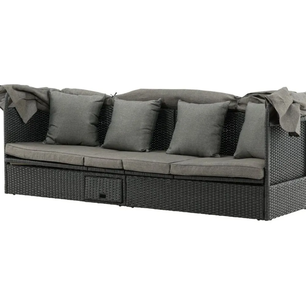 Aurinkovuode katoksella Nopy, harmaa/musta*Venture Home Clearance