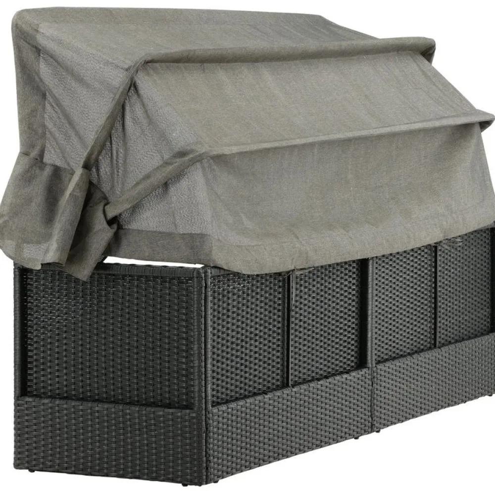 Aurinkovuode katoksella Nopy, harmaa/musta*Venture Home Clearance