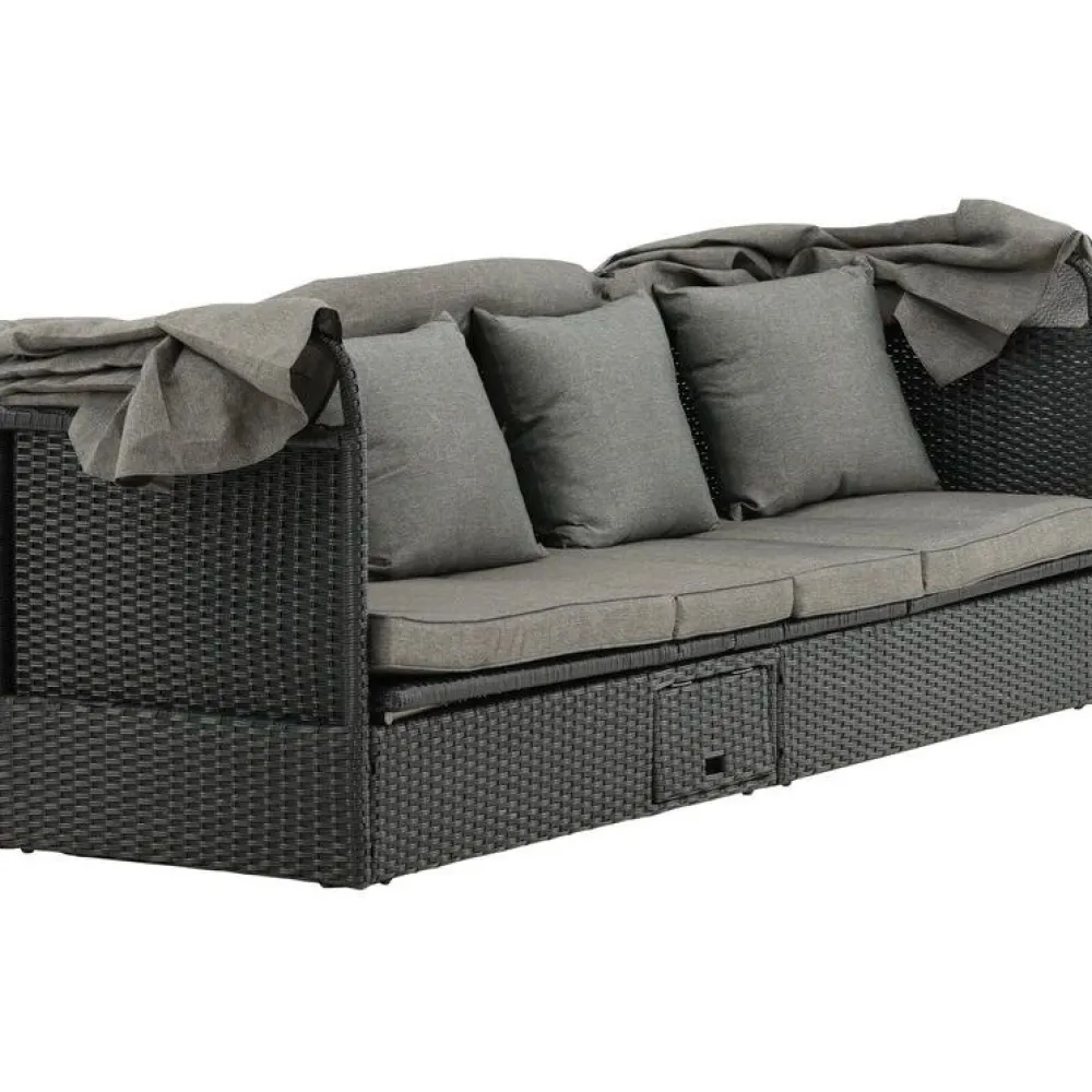 Aurinkovuode katoksella Nopy, harmaa/musta*Venture Home Clearance
