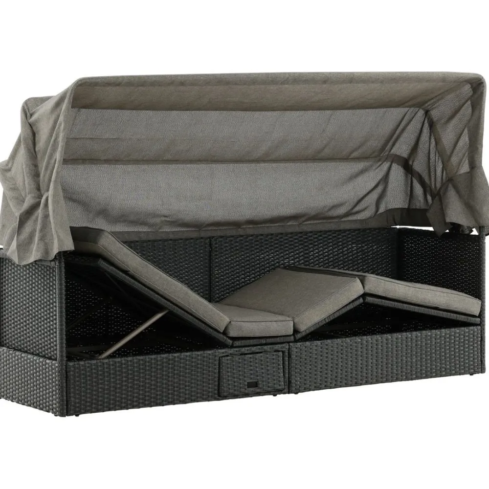 Aurinkovuode katoksella Nopy, harmaa/musta*Venture Home Clearance
