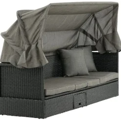 Aurinkovuode katoksella Nopy, harmaa/musta*Venture Home Clearance
