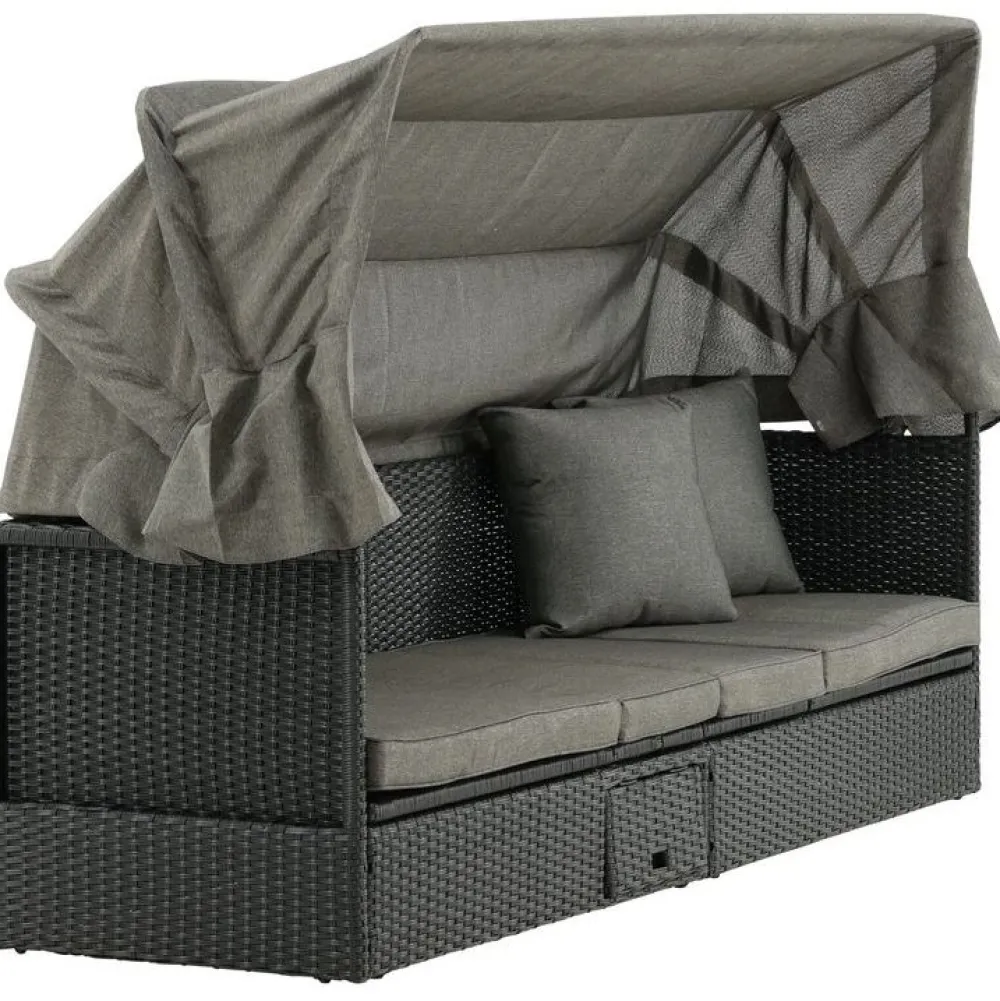 Aurinkovuode katoksella Nopy, harmaa/musta*Venture Home Clearance