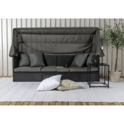 Aurinkovuode katoksella Nopy, harmaa/musta*Venture Home Clearance