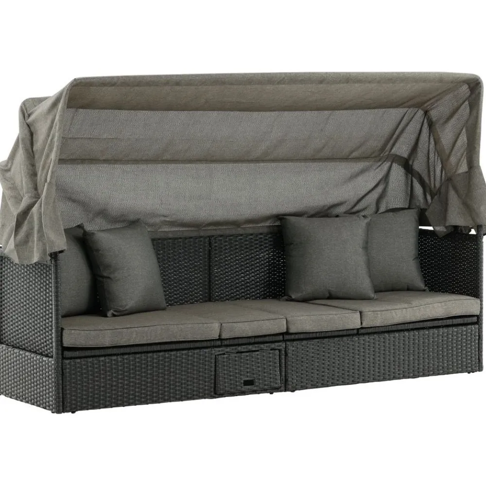 Aurinkovuode katoksella Nopy, harmaa/musta*Venture Home Clearance