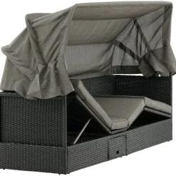 Aurinkovuode katoksella Nopy, harmaa/musta*Venture Home Clearance