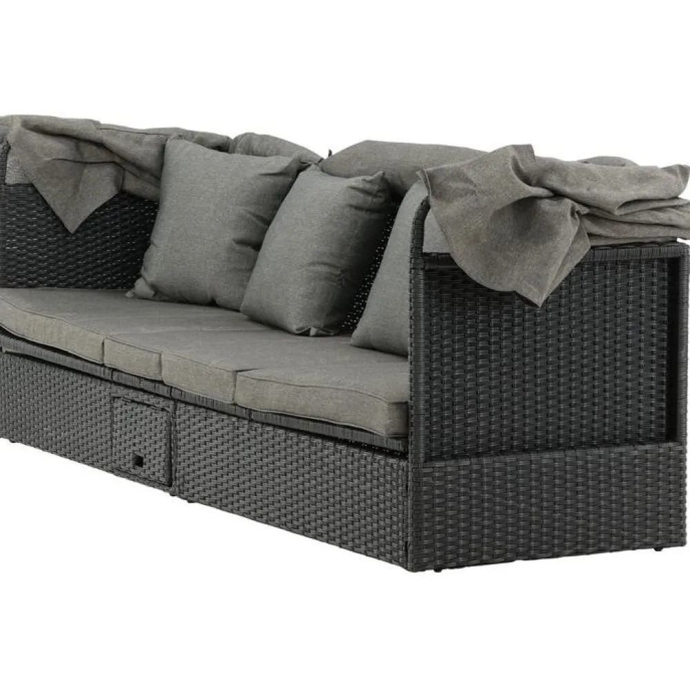 Aurinkovuode katoksella Nopy, harmaa/musta*Venture Home Clearance