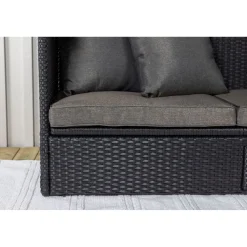 Aurinkovuode katoksella Nopy, harmaa/musta*Venture Home Clearance