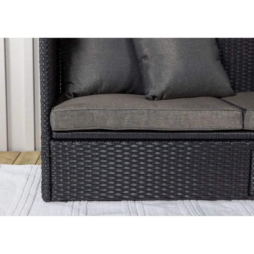 Aurinkovuode katoksella Nopy, harmaa/musta*Venture Home Clearance