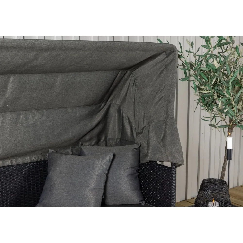 Aurinkovuode katoksella Nopy, harmaa/musta*Venture Home Clearance