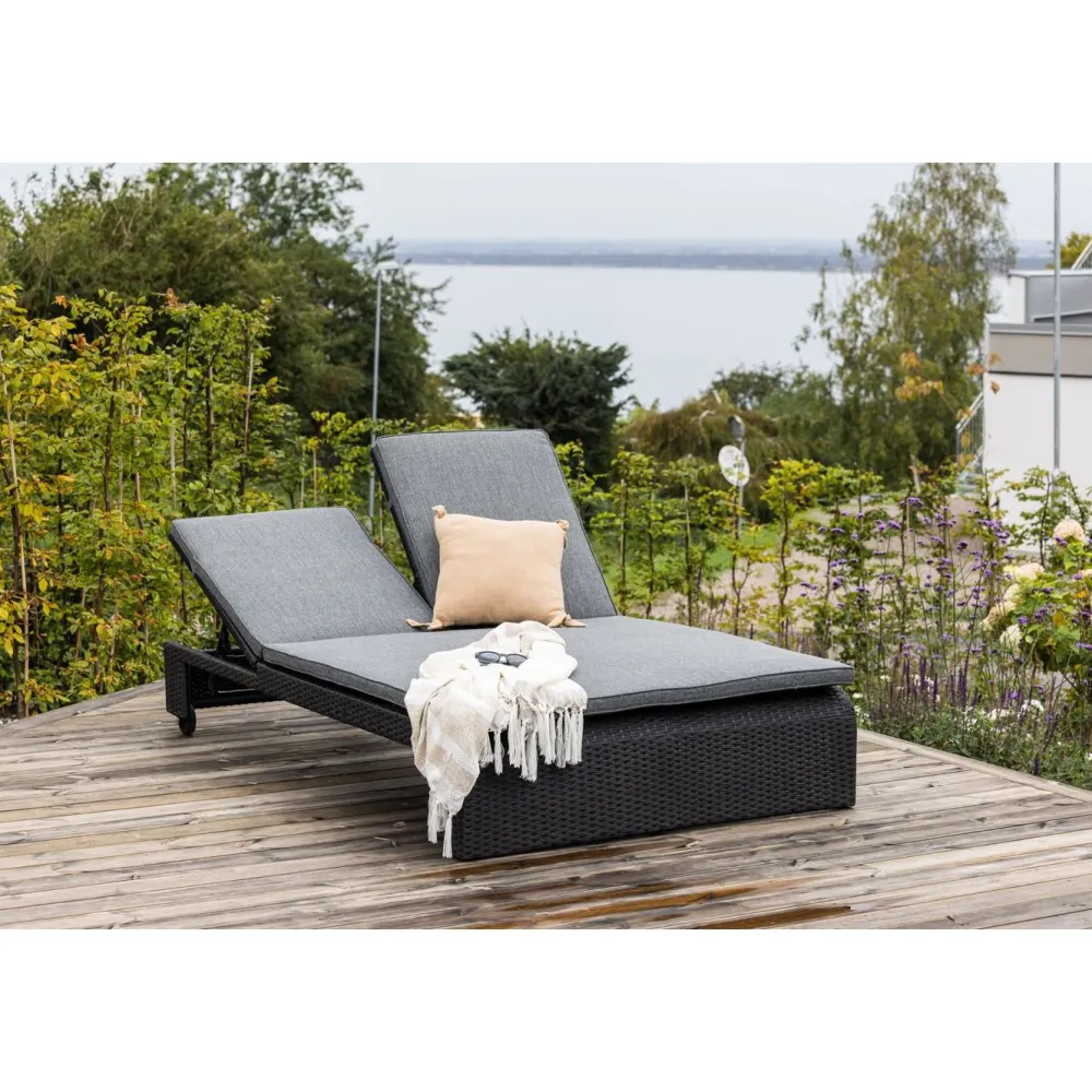 Aurinkovuode London, 2 hengen, harmaa/musta*Venture Home Online