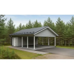 Autokatoksen runkopaketti, kahden auton avoin katos kylmällä varastolla, kerrosala 21 m²*Timburg Sale