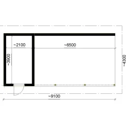 Discount Autokatoksen runkopaketti , yhden auton seinällinen katos ja varasto, kerrosala 11 m² Autokatokset|Autotallit Yhdelle Autolle