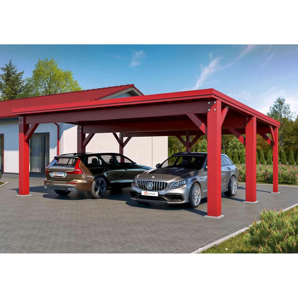 Sale Autokatos Ralf 42m2, kantavuus 250 kg/m² Autokatokset|Autotallit Kahdelle Autolle