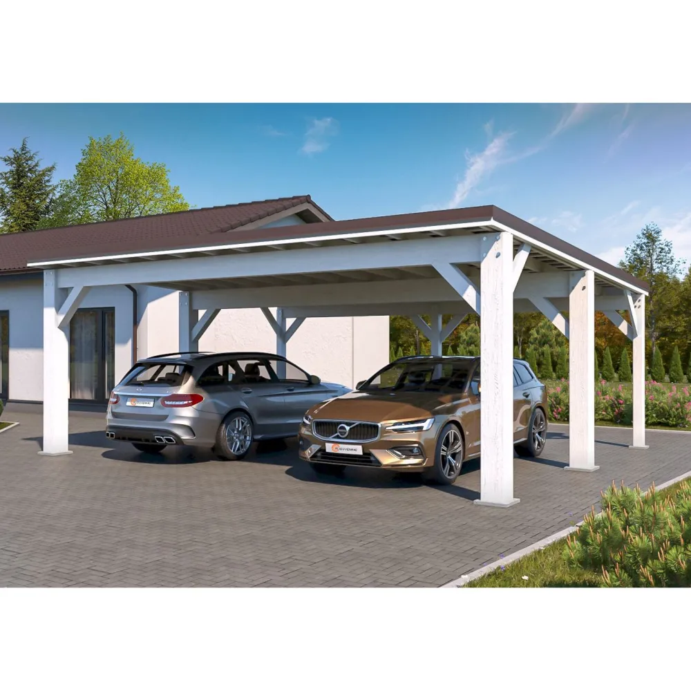Sale Autokatos Ralf 42m2, kantavuus 250 kg/m² Autokatokset|Autotallit Kahdelle Autolle