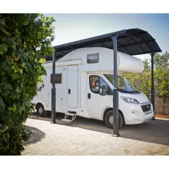 Sale Autokatos matkailuautolle Alpine, 15.8m², metalli, tummanharmaa/harmaa Autotallit Ilman Rakennuslupaa|Autokatokset