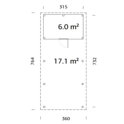Autokatos Karl, vajalla, 23,1 m2 CP3273-1*Palmako Clearance