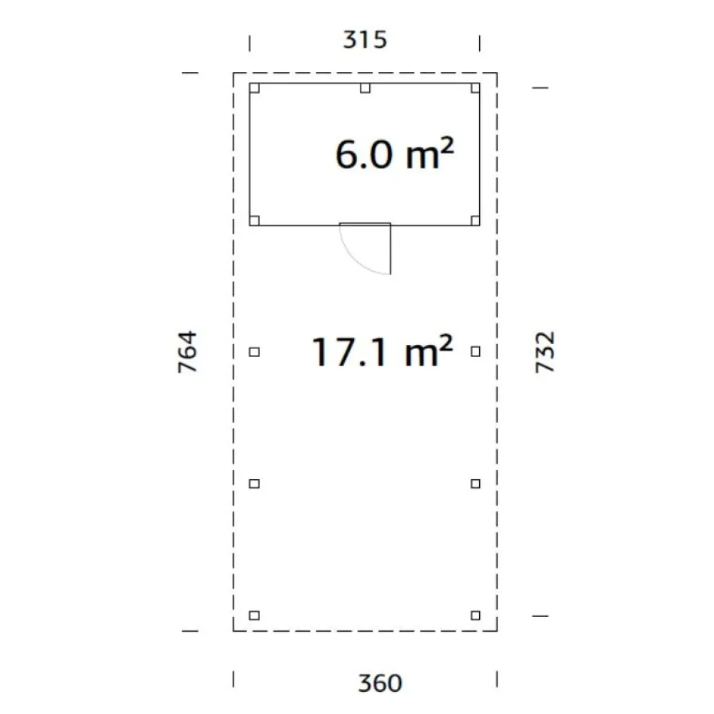 Autokatos Karl, vajalla, 23,1 m2 CP3273-1*Palmako Clearance