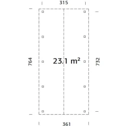 Online Autokatos Robert 23,1 m2 CP3273 Autokatokset|Autotallit Yhdelle Autolle