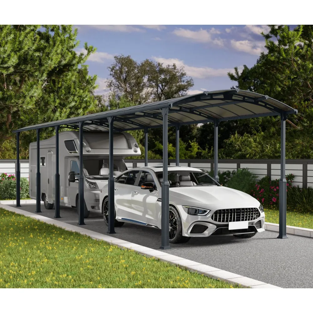 Hot Autokatos Alpine, harmaa, eri kokoja Autokatokset|Autotallit Kahdelle Autolle