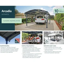 Sale Autokatos Arcadia 4300 15,5 m² harmaa Autotallit Ilman Rakennuslupaa|Autokatokset