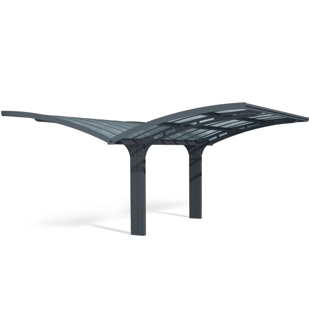 Discount Autokatos Arizona Breeze Wings&Arch, 26.9m², kahdelle autolle, tummanharmaa/harmaa Autotallit Ilman Rakennuslupaa|Autokatokset