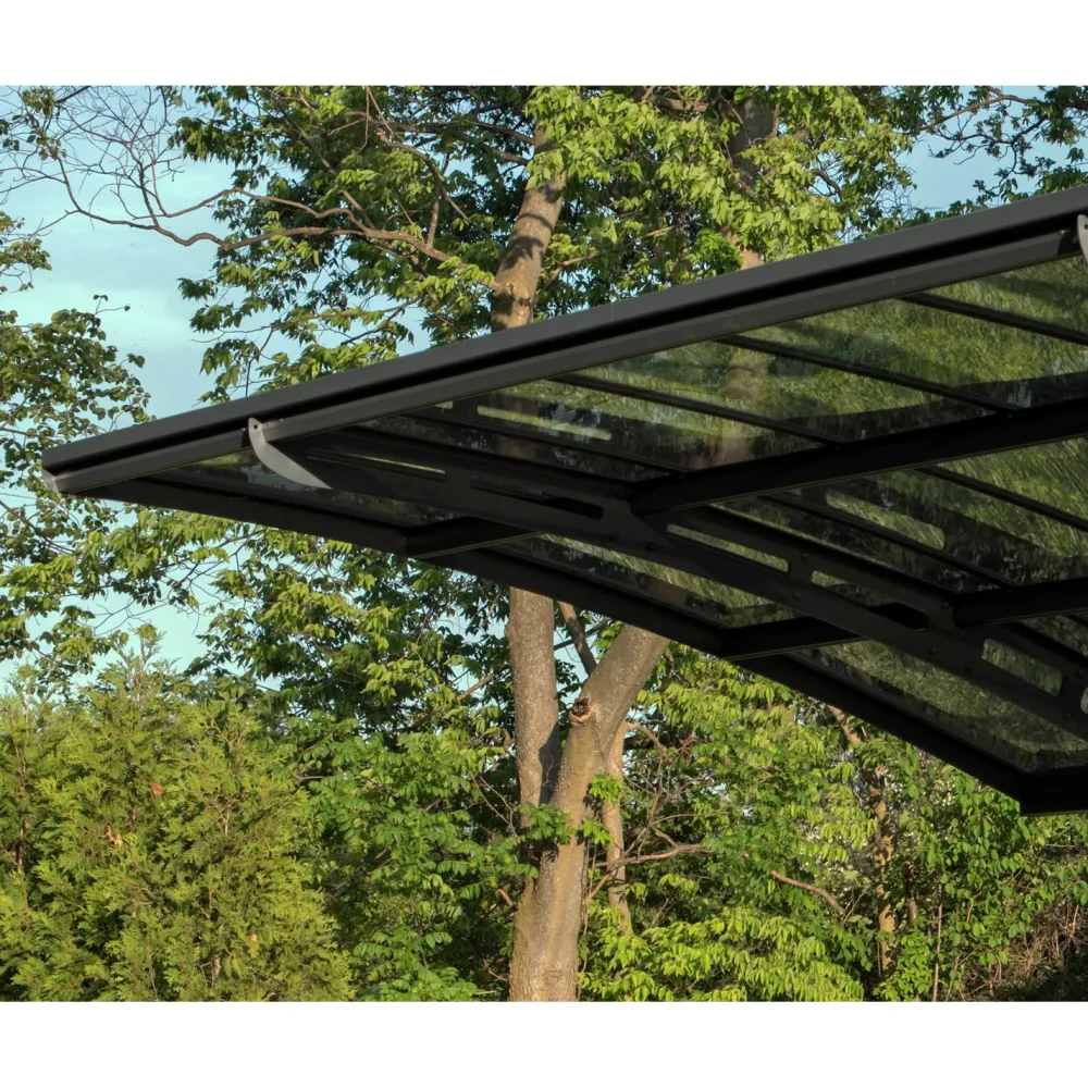 Discount Autokatos Arizona Breeze Wings&Arch, 26.9m², kahdelle autolle, tummanharmaa/harmaa Autotallit Ilman Rakennuslupaa|Autokatokset