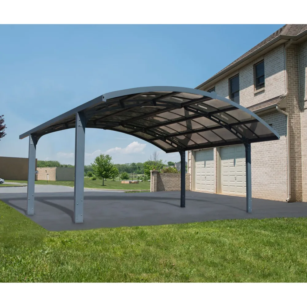 Discount Autokatos Arizona Breeze Wings&Arch, 26.9m², kahdelle autolle, tummanharmaa/harmaa Autotallit Ilman Rakennuslupaa|Autokatokset