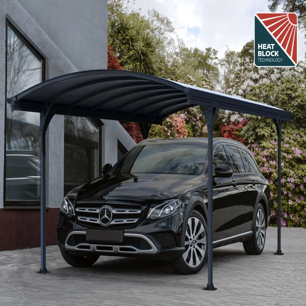 Best Autokatos Vitoria 5000 14,6 m² harmaa Autotallit Ilman Rakennuslupaa|Autokatokset