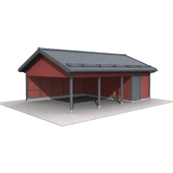 Autokatos B6, kylmä runko, lomalaudoitus, 15m²*Piharati Discount