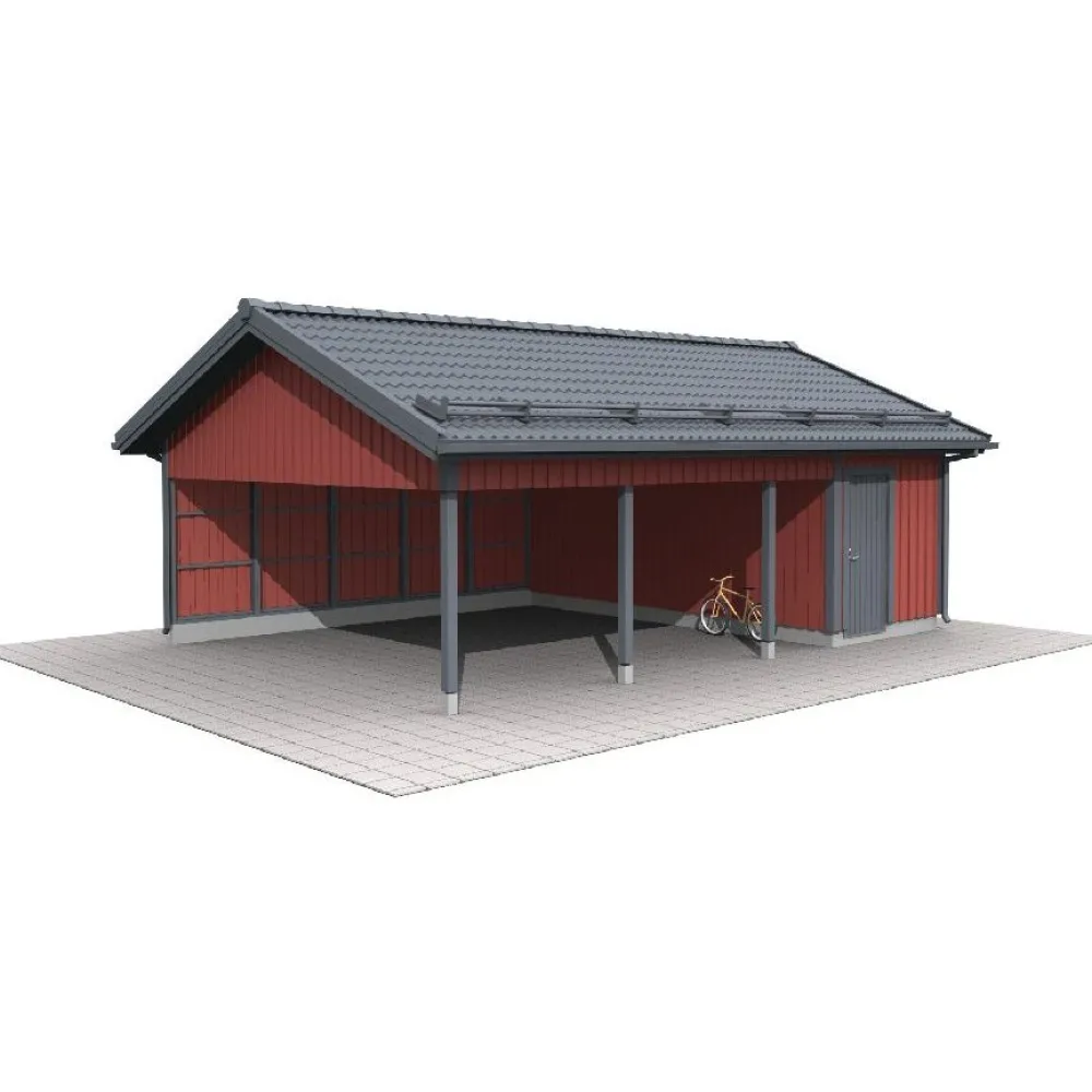Autokatos B6, kylmä runko, lomalaudoitus, 15m²*Piharati Discount