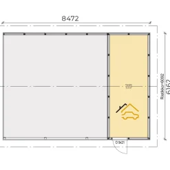 Autokatos B6, kylmä runko, lomalaudoitus, 15m²*Piharati Discount