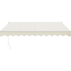 Automaattisesti sisäänkelattava markiisi kermanvalkoinen 3,5x2,5 m*FinePRICE Outlet