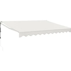 Automaattisesti sisäänkelattava markiisi kermanvalkoinen 3,5x2,5 m*FinePRICE Outlet