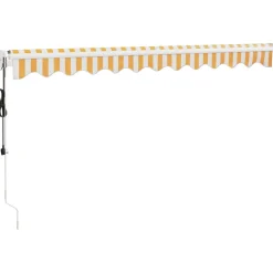 Automaattisesti sisäänkelattava markiisi keltavalkoinen 3x2,5 m*FinePRICE Sale