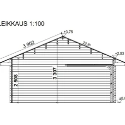 Discount Autotalli ja autokatos AT30KL, 29.9m² + 24m² Autotallit Kahdelle Autolle