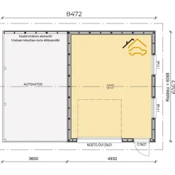 Autotalli ja -katos C1, 31m² Autotallit Kahdelle Autolle