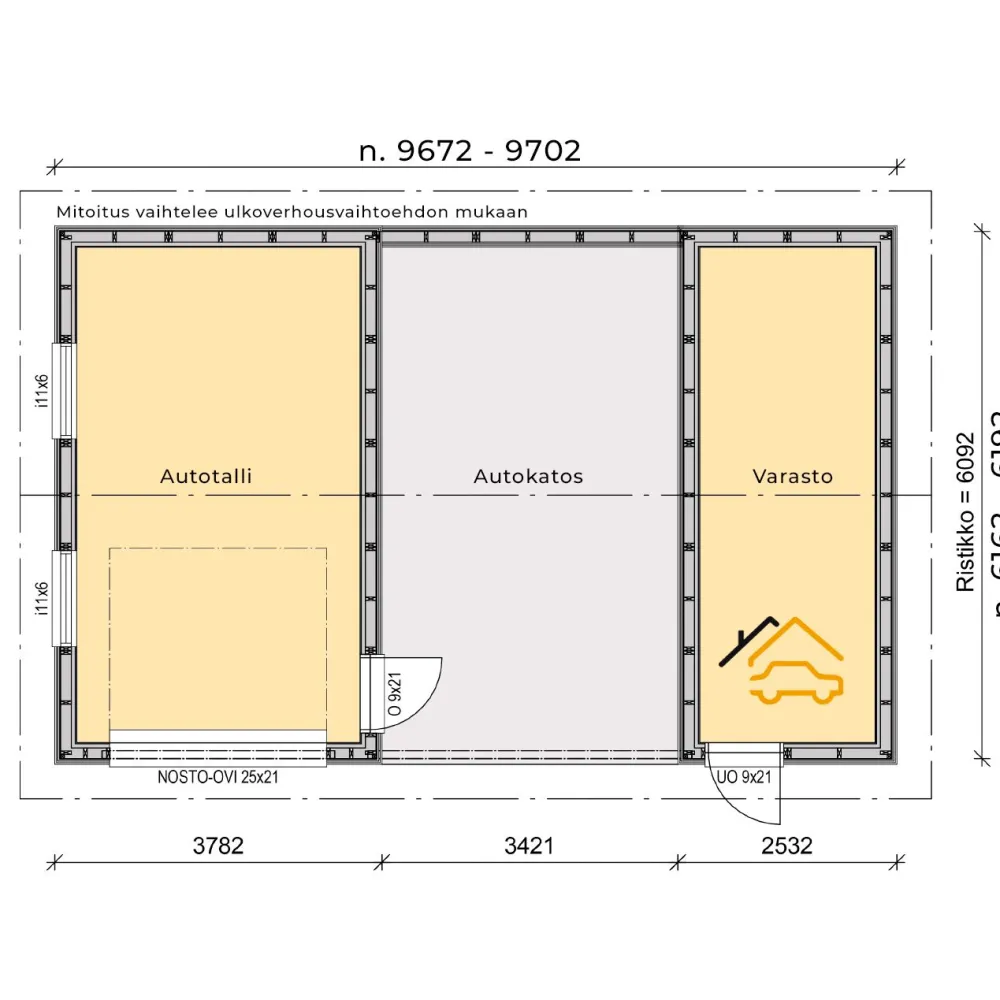 Sale Autotalli ja -katos C7, 61m² Autotallit Kahdelle Autolle