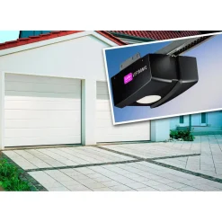 Outlet Autotallin nosto-ovipaketti Nordic 2375x2000mm vaakauritettu + avaaja Liftronic 500 valkoinen Autotallinovet|Autotallinovet