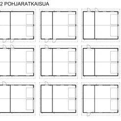 Autotallin runkopaketti, kahden auton kylmä talli varastolla, kerrosala 59,7 m²*Timburg Sale