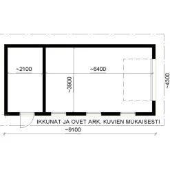 Autotallin runkopaketti , yhden auton talli ja varasto, kerrosala 39 m²*Timburg Discount