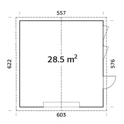 Autotalli Andre ilman ovea 28,5 m²*Palmako Best