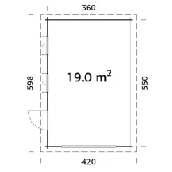 Clearance Autotalli Rasmus, ilman ovea, 19m² FR44-3857-7 Autotallit Ilman Rakennuslupaa